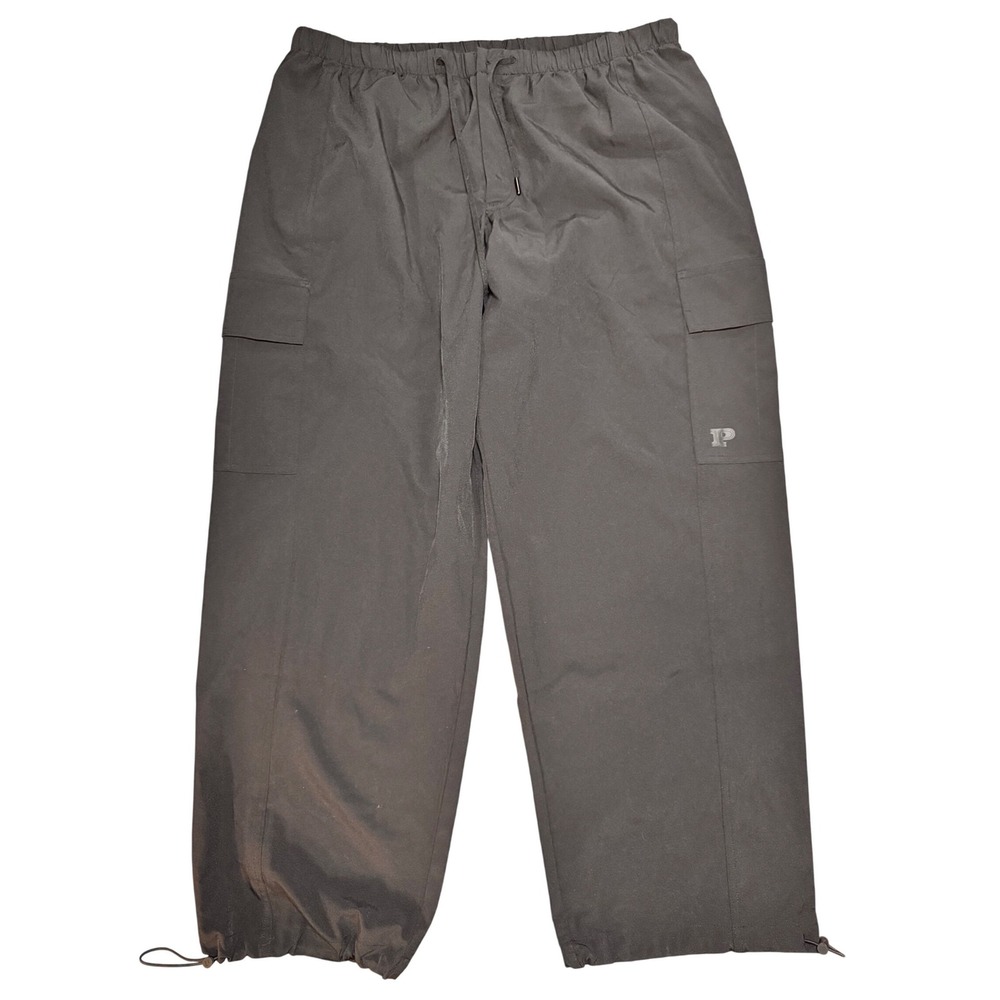 Victoria's Secret PINK Cargo Pants Gray Parachute Drawstring Bungee Hem Large